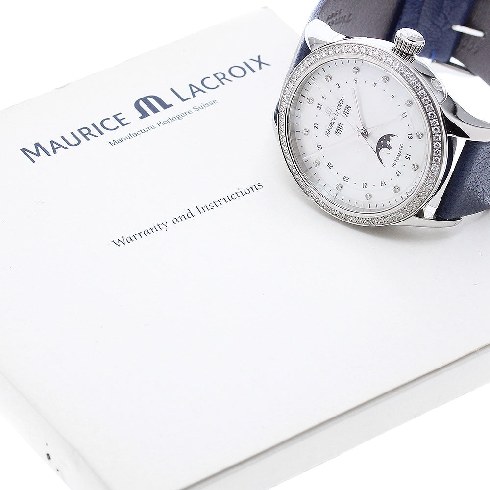 MAURICE LACROIX Les Classics LC6078 Moon Phase Diamond Bezel 12P Diamond White shell Dial Automatic Men's Watch_871662