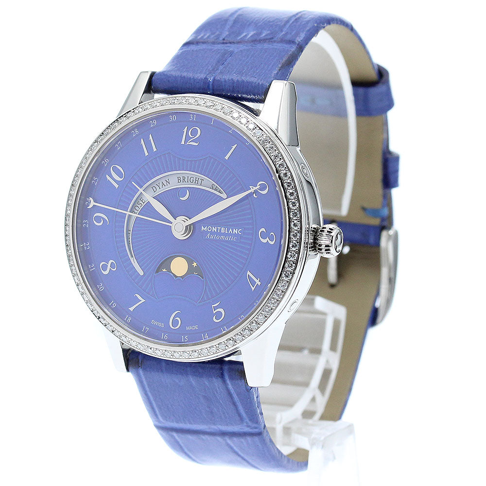 MONTBLANC boheme moon garden 113826 Diamond Bezel blue Dial Automatic Boy's Watch_871663