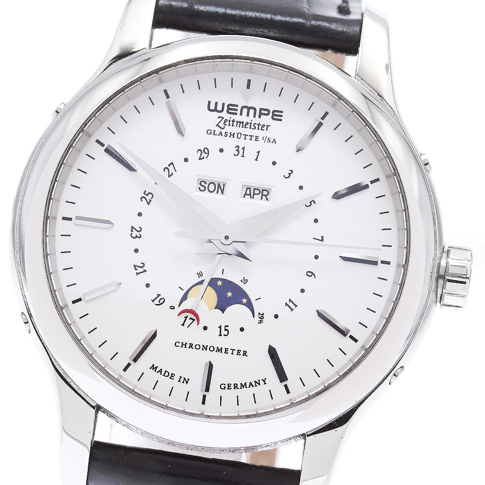 WEMPE Zeitmeister WM350001 Moon phase Triple calendar Silver Dial Automatic Men's Watch_871678