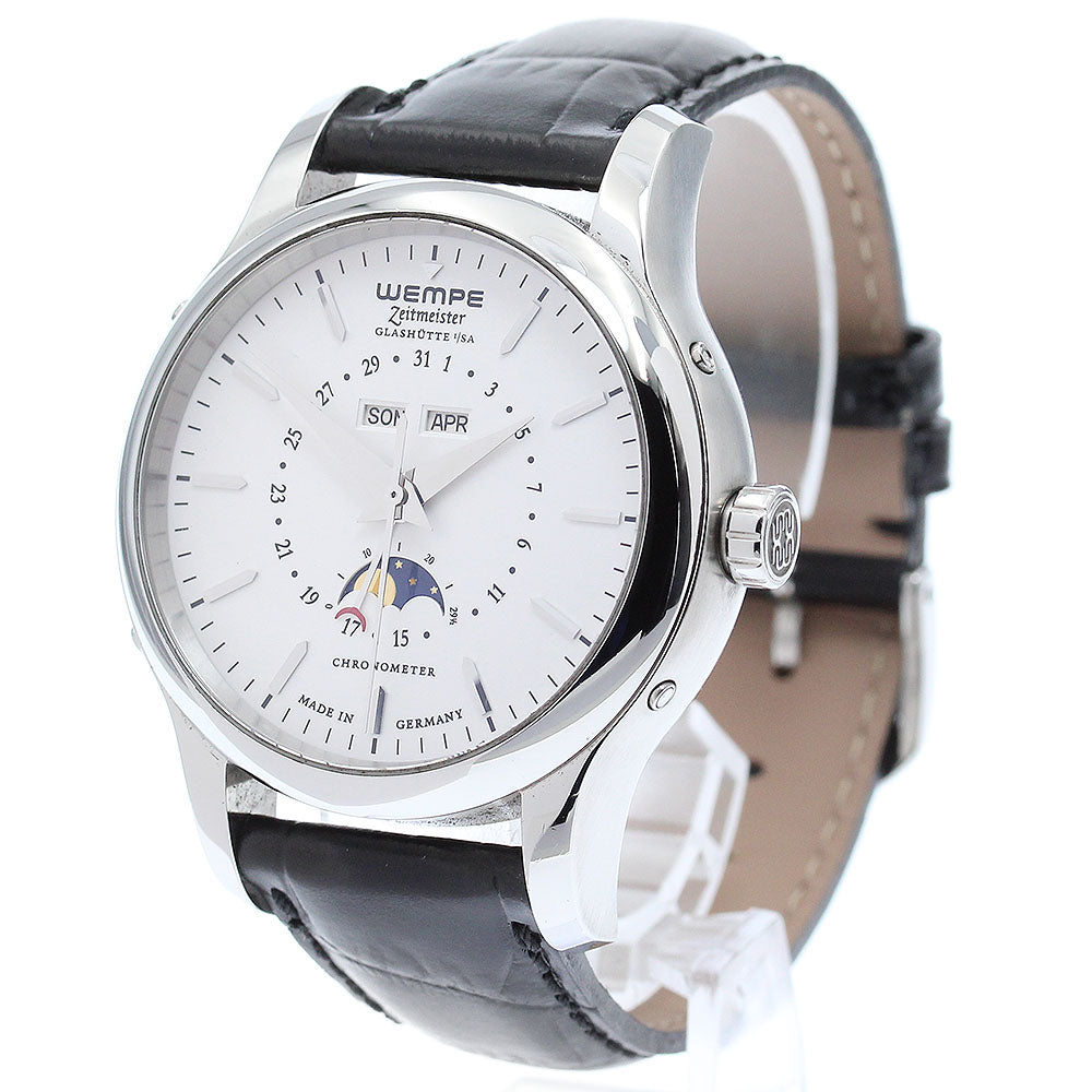 WEMPE Zeitmeister WM350001 Moon phase Triple calendar Silver Dial Automatic Men's Watch_871678