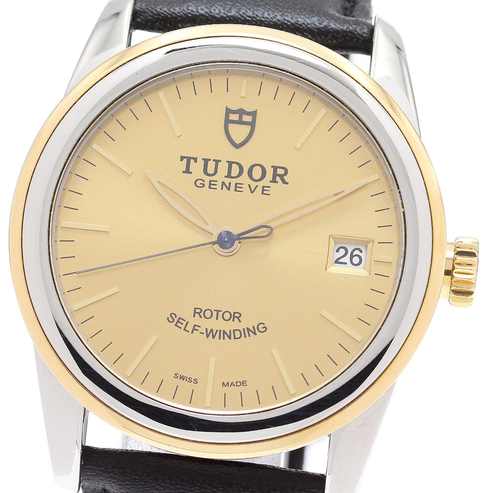 TUDOR Glamor date 55003 YG bezel gold Dial Automatic Men's Watch_871688