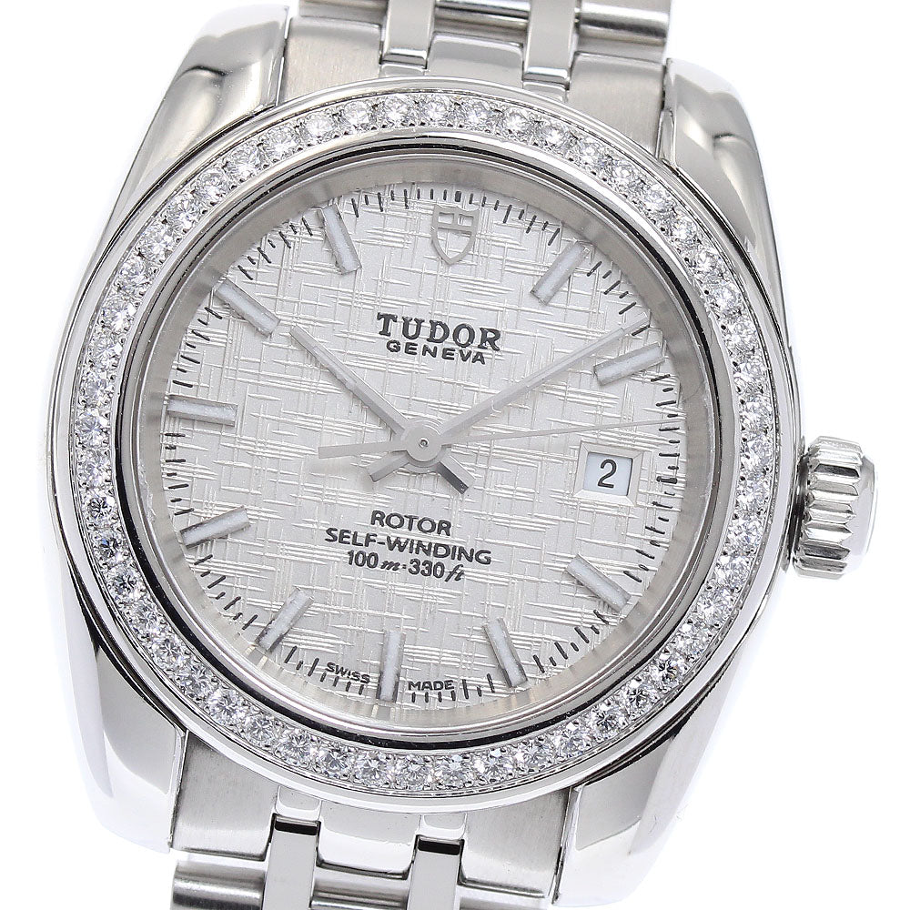 TUDOR Classic 22020 date diamond bezel Silver Dial Automatic Ladies Watch_871701