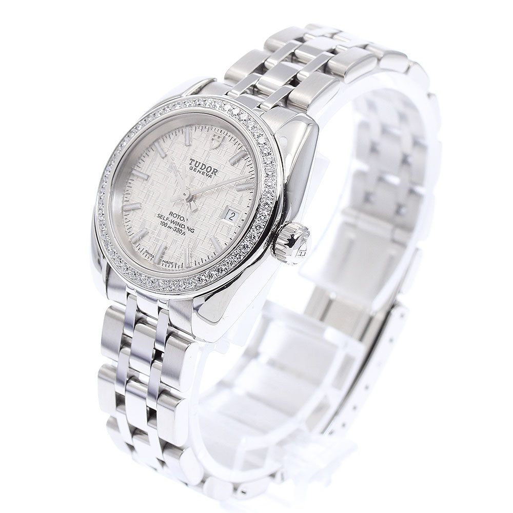 TUDOR Classic 22020 date diamond bezel Silver Dial Automatic Ladies Watch_871701