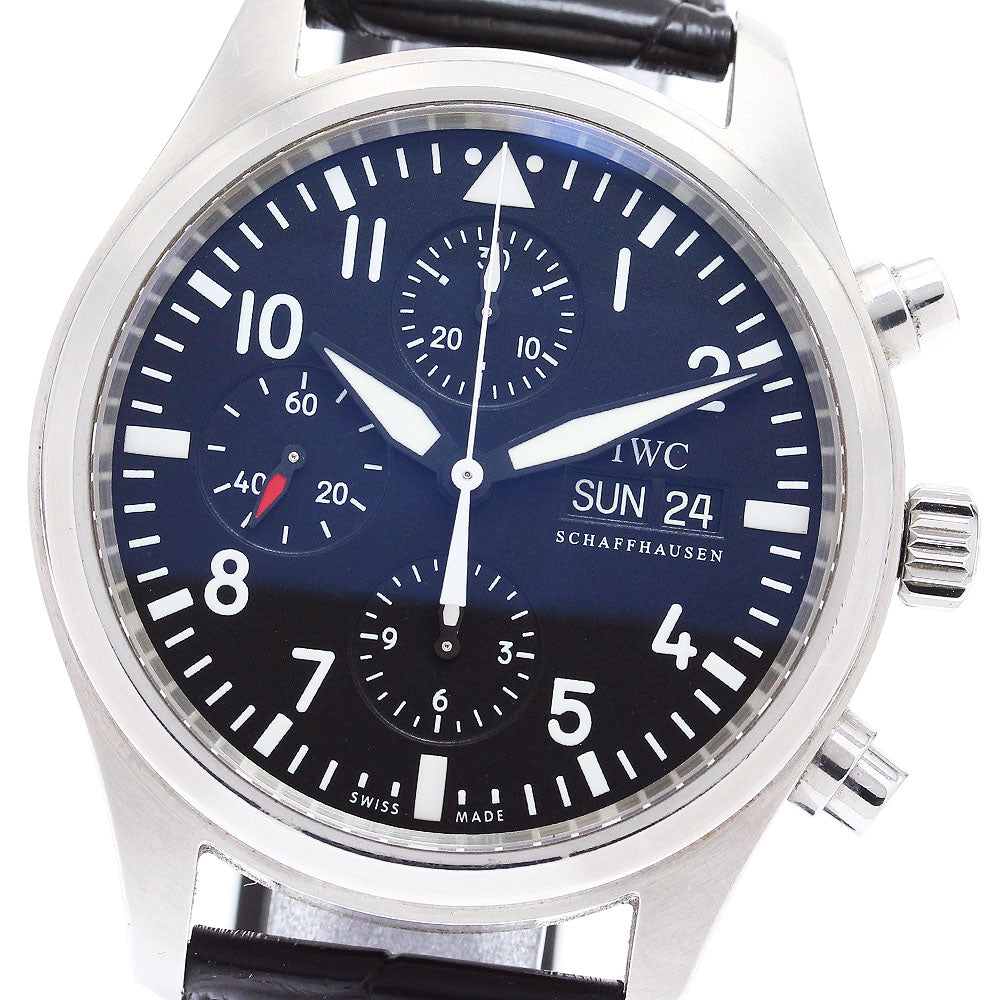 IWC SCHAFFHAUSEN Pilot watch IW371701 Chronograph day date black Dial Automatic Men's Watch_871705
