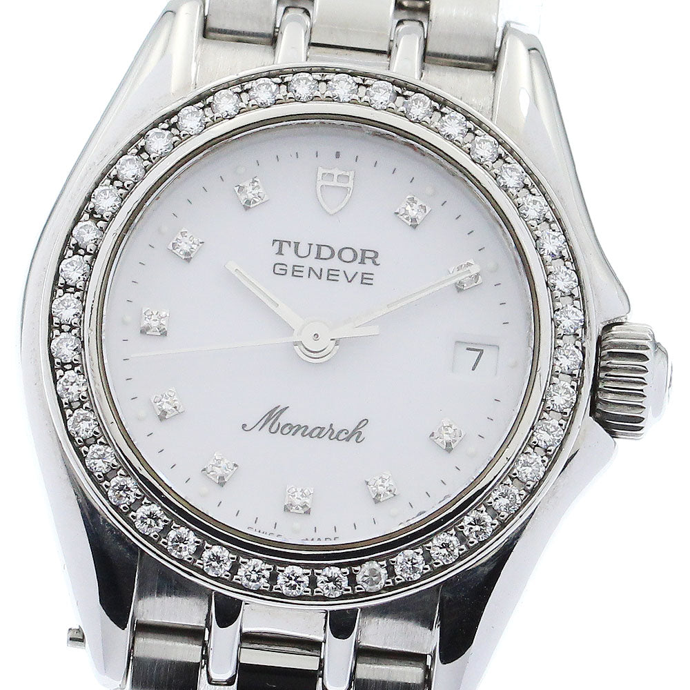 TUDOR Monarch 15810 Diamond bezel 10P diamond white Dial Quartz Ladies_871713