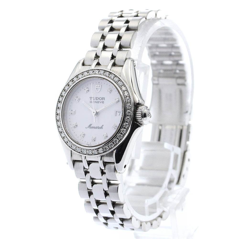 TUDOR Monarch 15810 Diamond bezel 10P diamond white Dial Quartz Ladies_871713