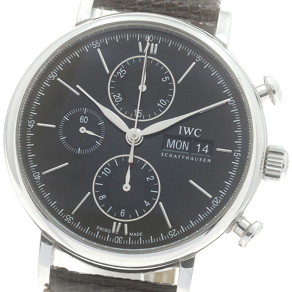 IWC SCHAFFHAUSEN Portofino IW391002 Chronograph day date black Dial Automatic Men's Watch_871749