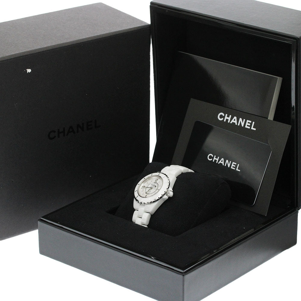 CHANEL J12 33mm H2422 White ceramic 8P diamond Quartz Ladies Watch_871774