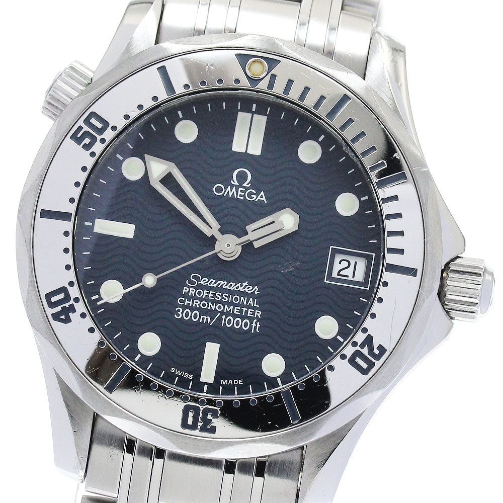 OMEGA Seamaster300 2552.80 Date Navy Dial Automatic Boy's Watch_871779