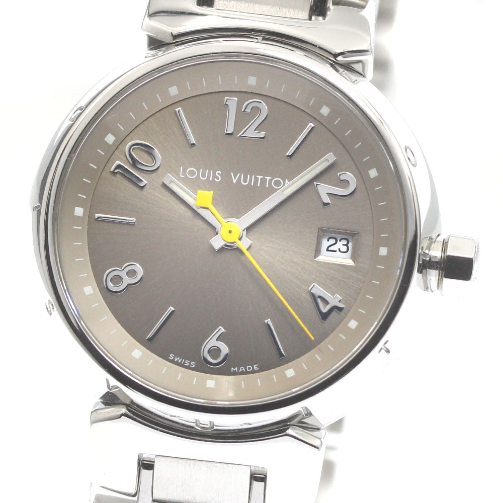 LOUIS VUITTON Tambour Q1212 Date beige Dial Quartz Ladies Watch_871784