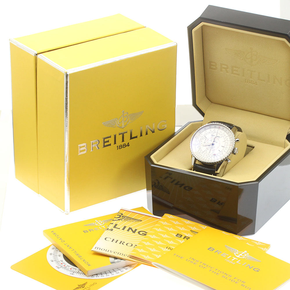 BREITLING Montbrillanda Datra A21330 Triple calendar chronograph Silver Dial Automatic Men's Watch_871805