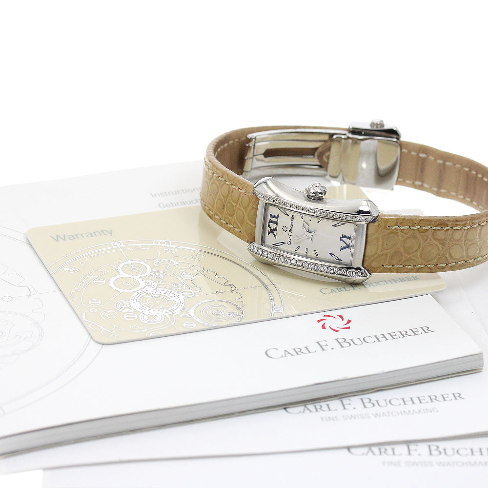 CARL F.BUCHERER Alaclea 10703.08 Diamond Bezel Silver Dial Quartz Ladies Watch_871815