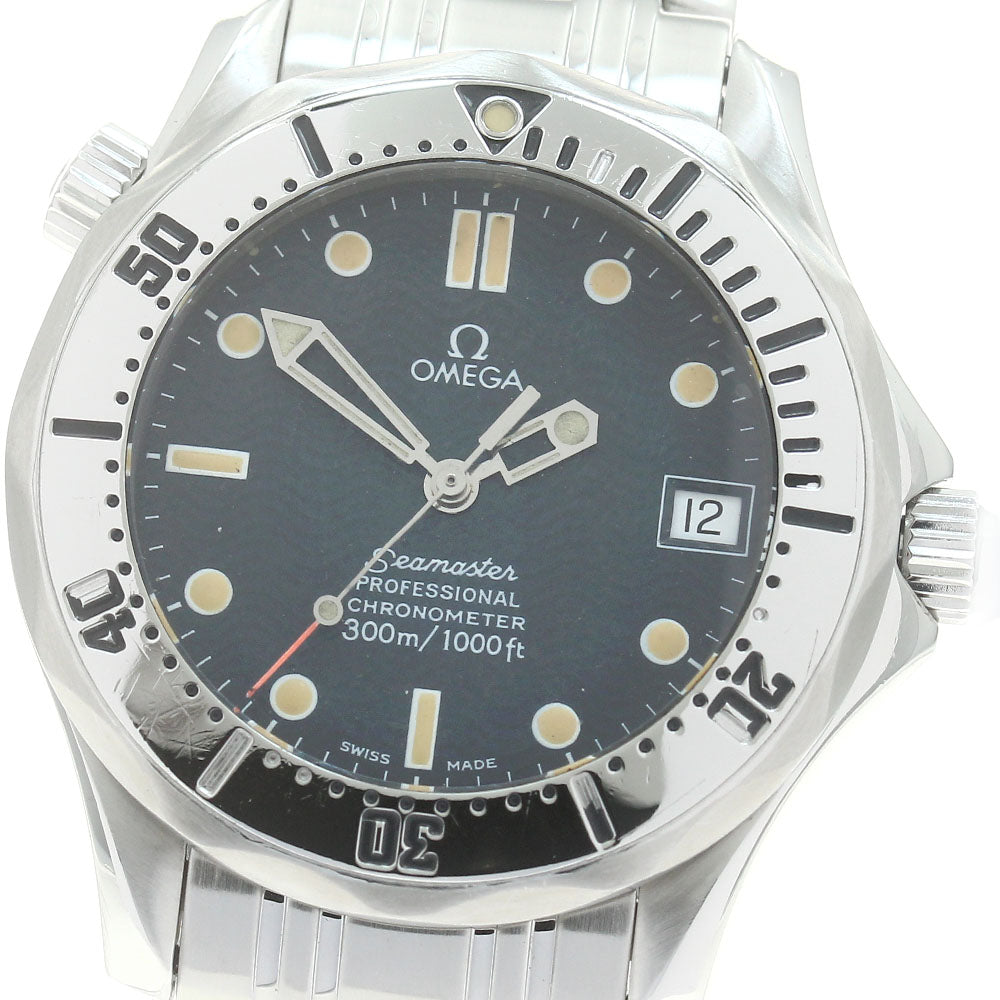 OMEGA Seamaster300 2552.80 Date Navy Dial Automatic Boy's Watch_871827