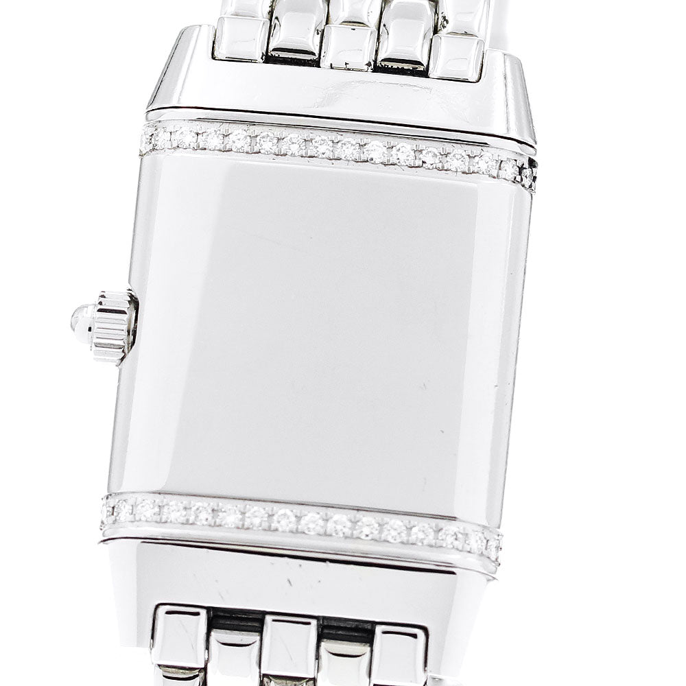JAEGER-LECOULTRE Reverso 265.8.08 10P diamond bezel Silver / white shell Dial Quartz Ladies Watch_871839