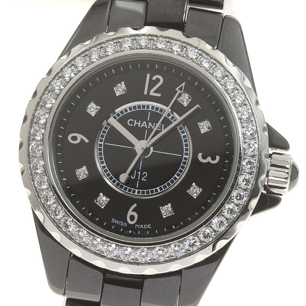 CHANEL J12 H2571 Diamond bezel 8P black Dial Quartz Ladies Watch_871904