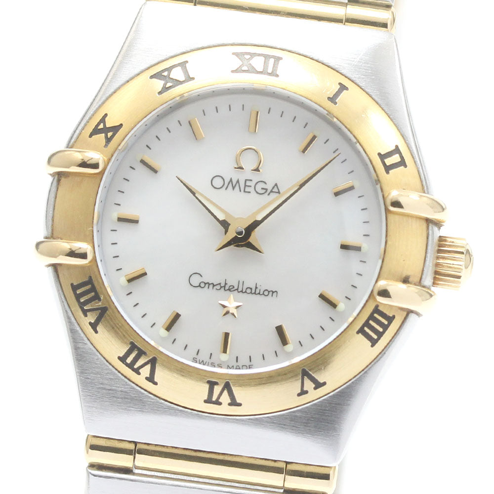 OMEGA Constellation Mini 1262.70 YG bezel full bar White shell Dial Quartz Ladies Watch_871923