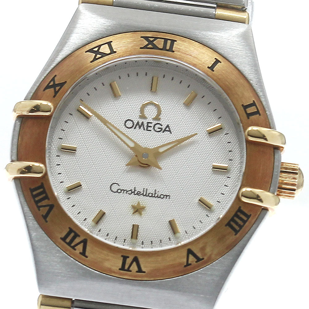 OMEGA Constellation 1362.30 YG2 tone harf bar white Dial Quartz Ladies_871928