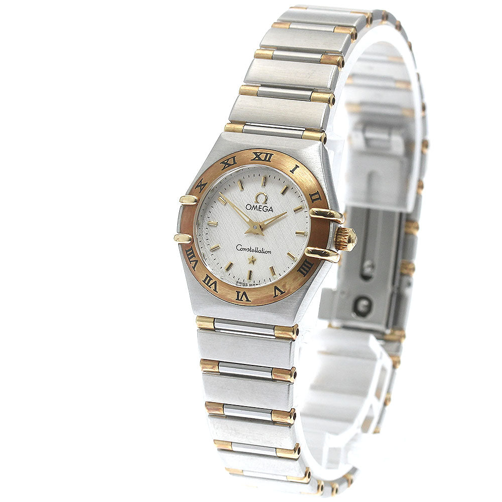 OMEGA Constellation 1362.30 YG2 tone harf bar white Dial Quartz Ladies_871928