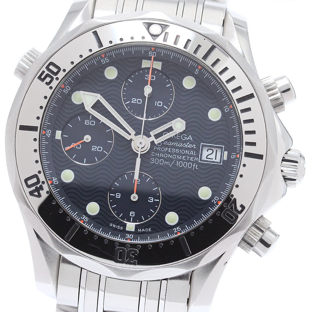 OMEGA Seamaster300 2598.80 Date Chronograph Navy Dial Automatic Men's _871955