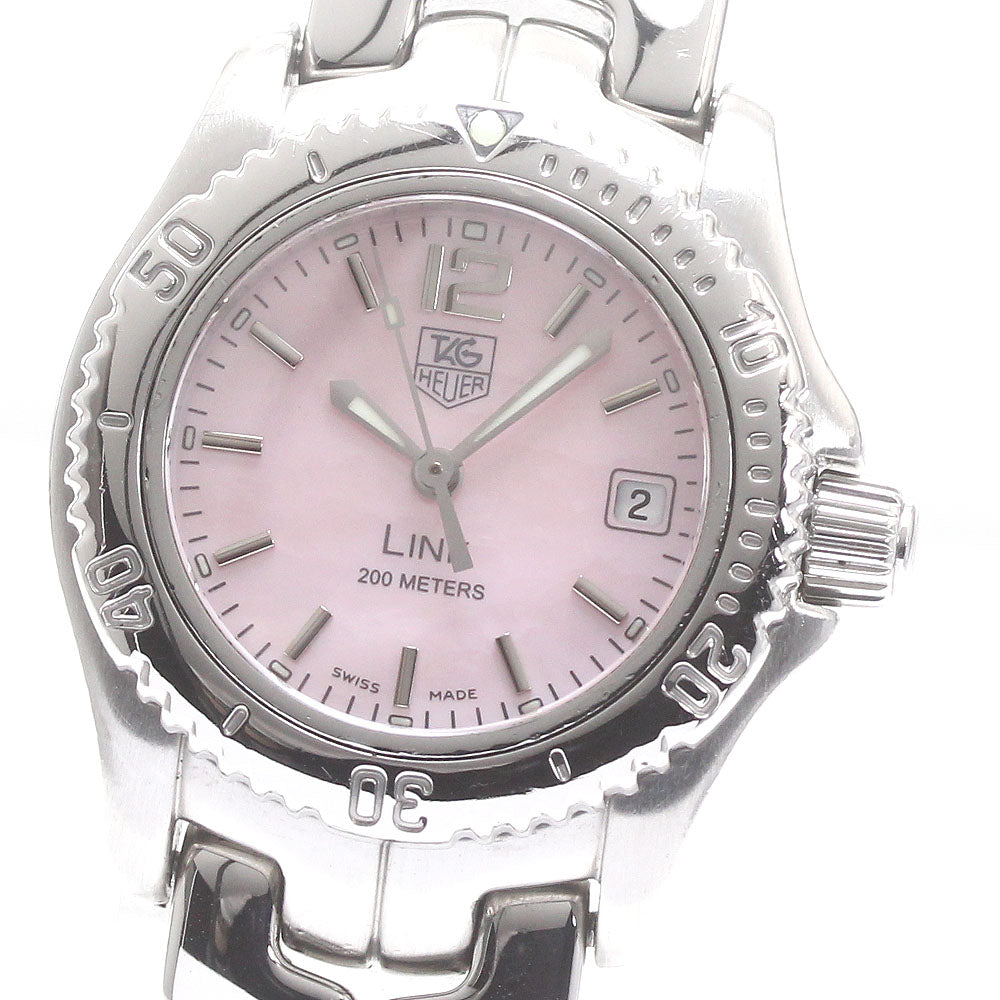 TAG HEUER Link WT141M Date Pink shell Dial Quartz Ladies Watch_871968
