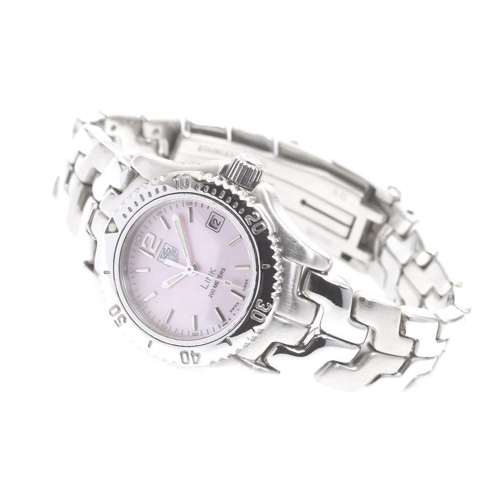 TAG HEUER Link WT141M Date Pink shell Dial Quartz Ladies Watch_871968