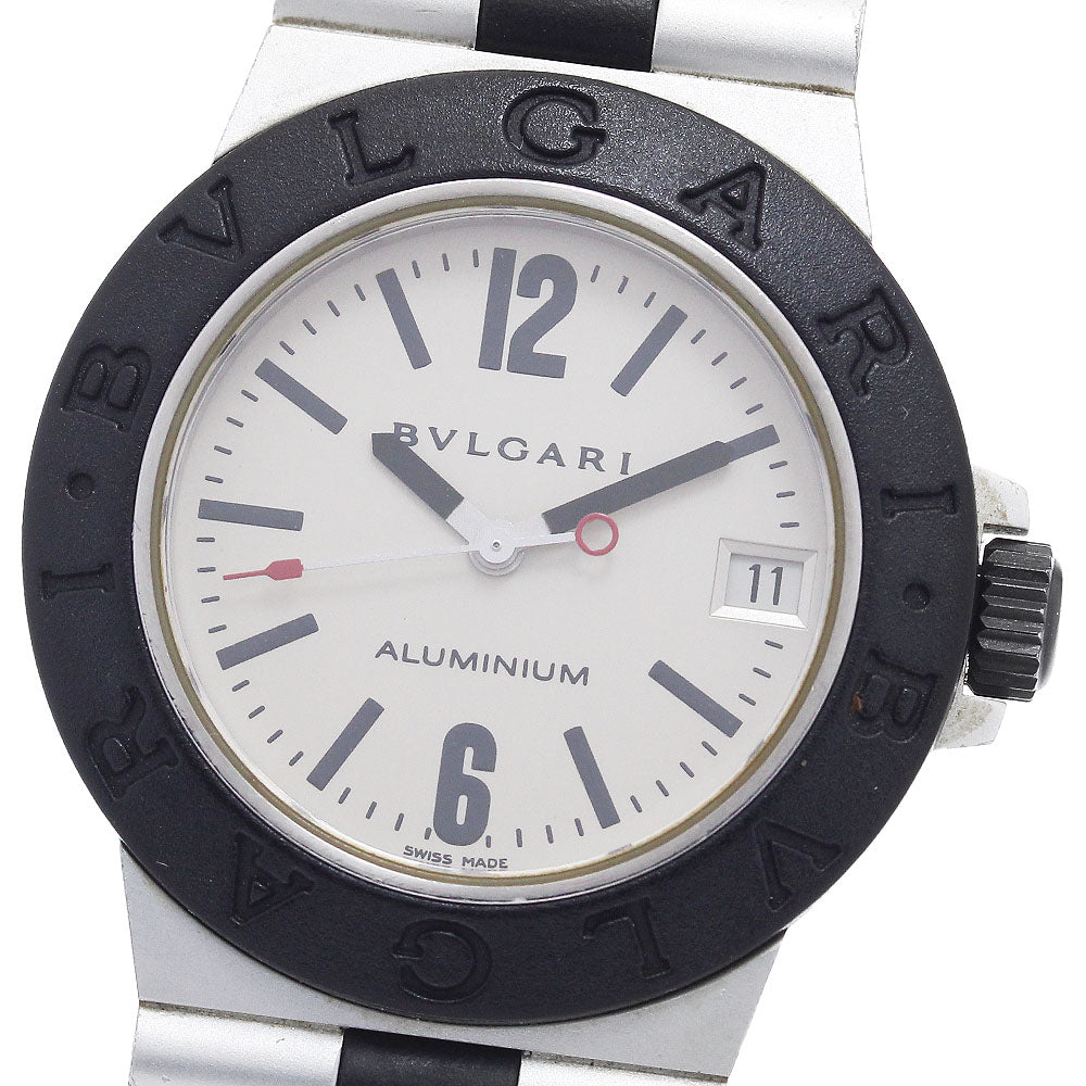 BVLGARI aluminum AL32A Date Silver Dial Quartz Boy's Watch_871971