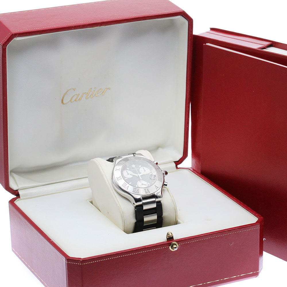 CARTIER CHRONOSCAPH W10125U2 Date black Dial Quartz Men's Watch_871973