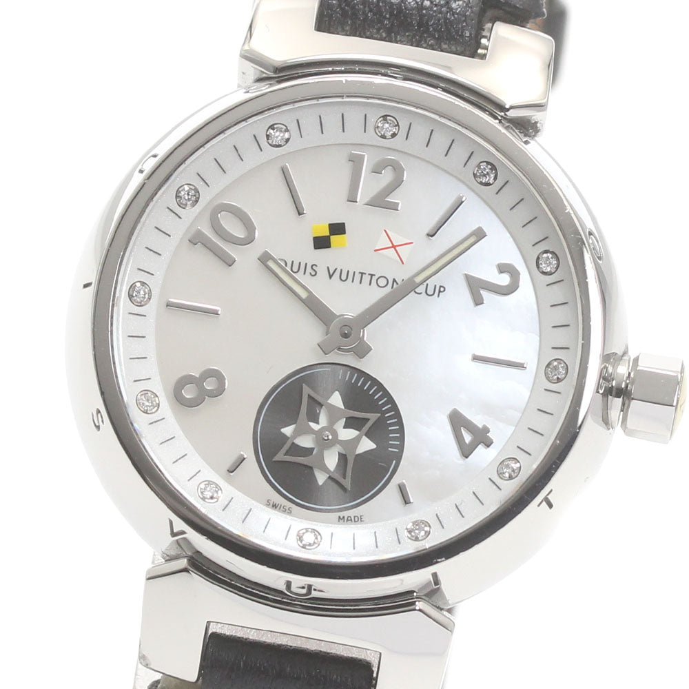 LOUIS VUITTON Tambour Lovely Cup Q12M0 12P diamond White shell Dial Quartz Ladies Watch_871986