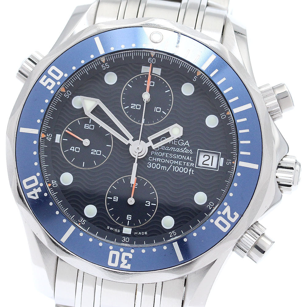 OMEGA Seamaster300 2599.80 Date Chronograph Navy Dial Automatic Men's _871996