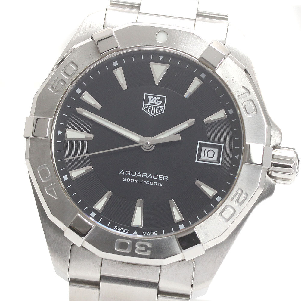 TAG HEUER Aqua racer WAY1110 Date black Dial Quartz Men's Watch_871997