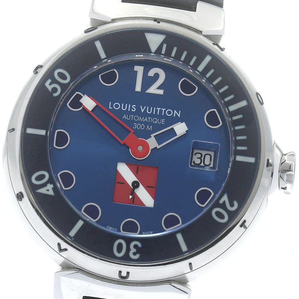 LOUIS VUITTON Tambour Diving Q103F Date blue Dial Automatic Men's Watch_872016