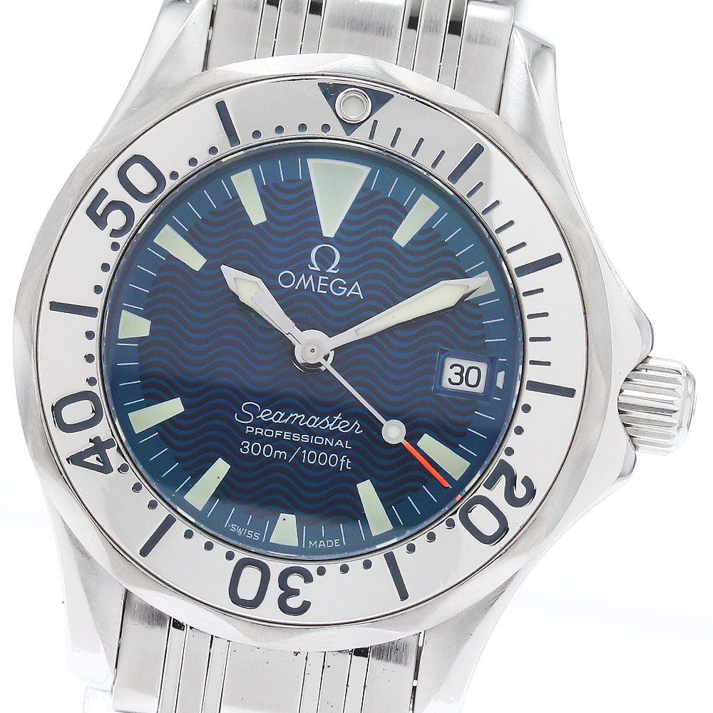 OMEGA Seamaster300m 2283.80 Date Navy Dial Quartz Ladies Watch_872025