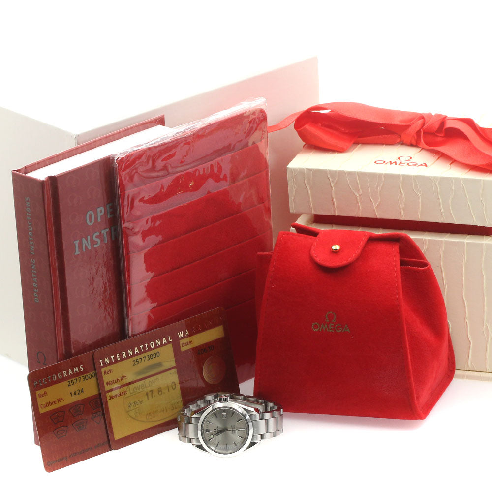 OMEGA Seamaster Aqua Terra 2577.30 Date Silver Dial Quartz Ladies Watch_872028
