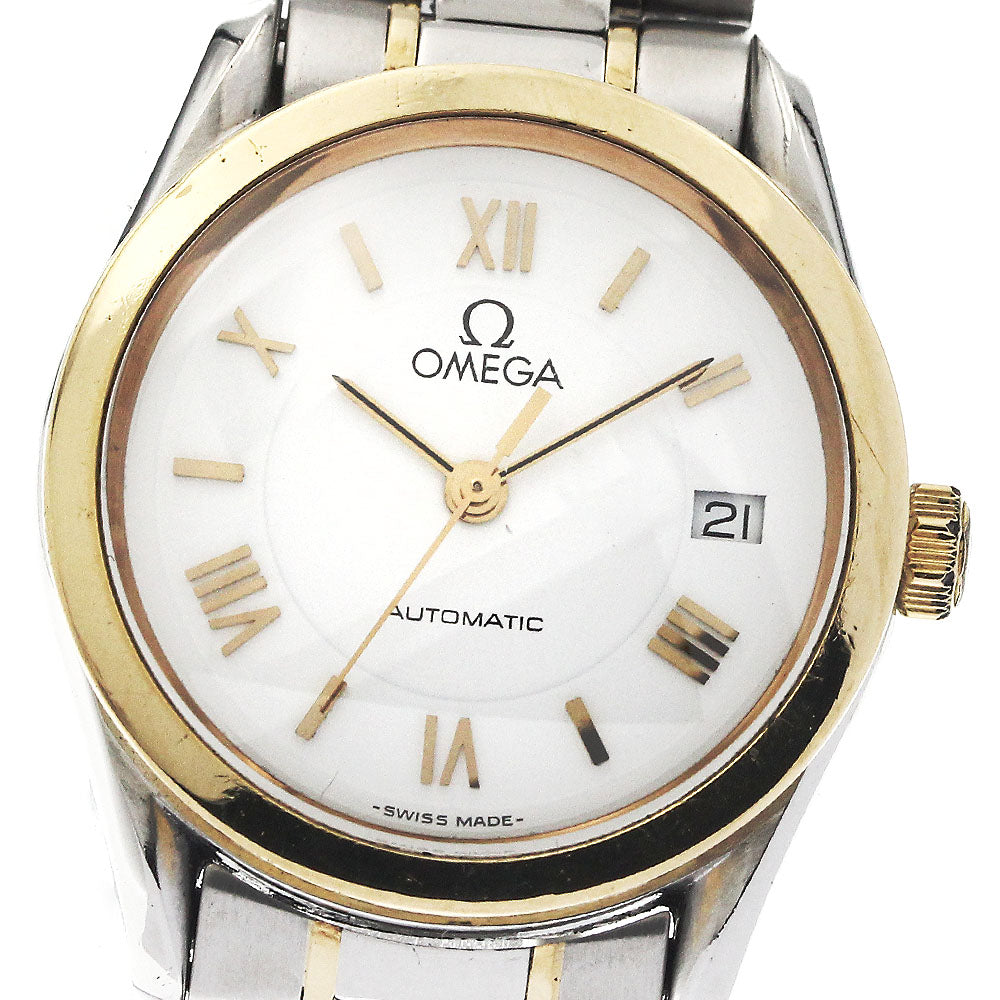 OMEGA Classic 3371.20 YG2 tone date white Dial Automatic Ladies Watch_872032