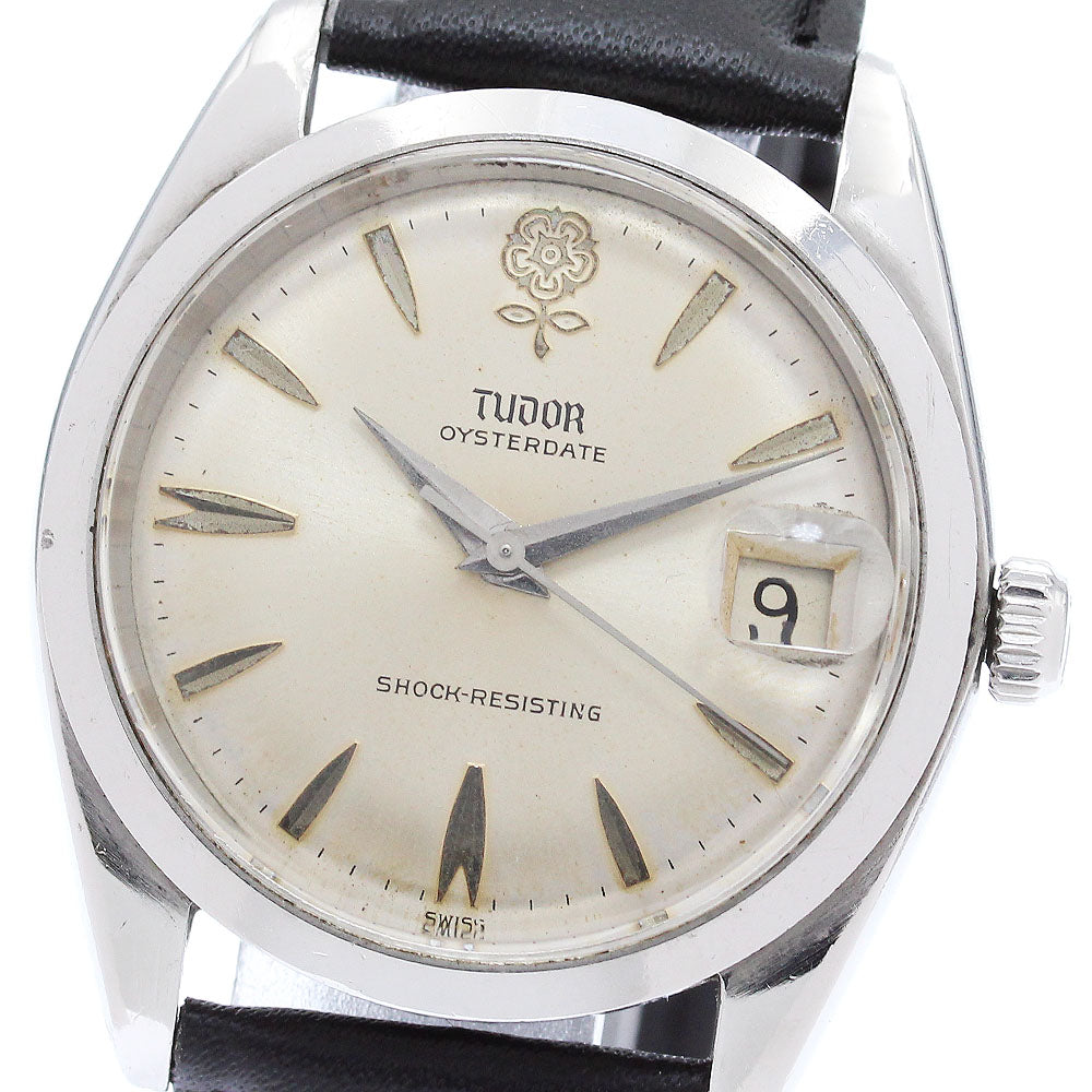 TUDOR Oyster Date 7962 Large rose Cal.2403 Silver Dial Hand Winding Men's_872042