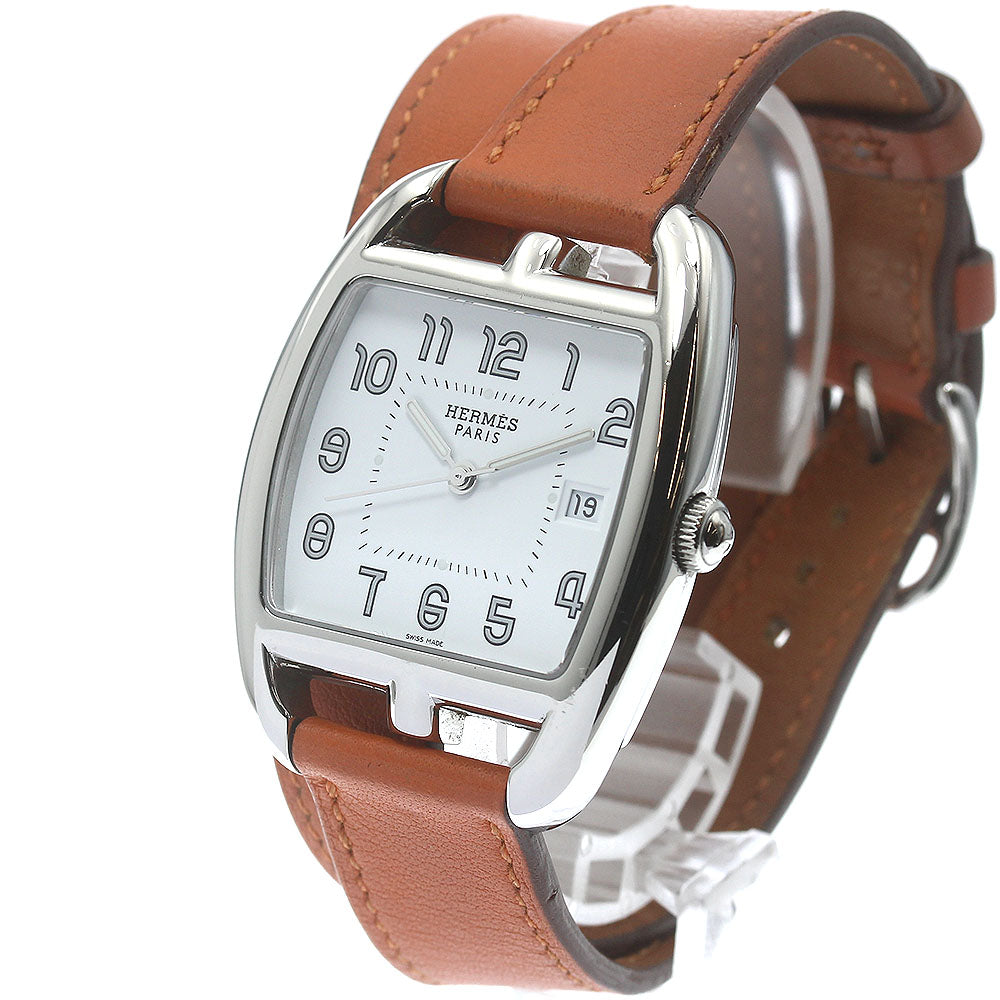 HERMES Cape Cod Tonneau CT1.710 Double Tour white Dial Quartz Men's Watch_872067