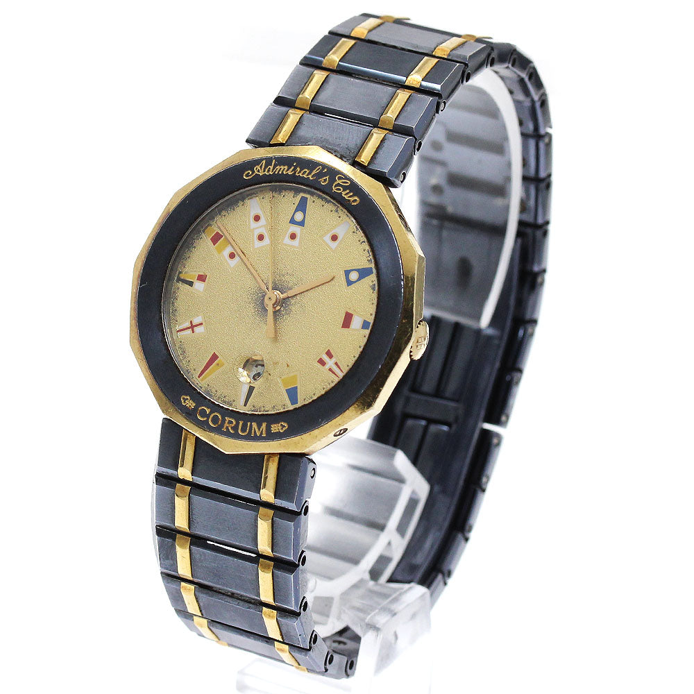 CORUM Admirals cup 99.710.31 V-52 Date gold Dial Quartz Boy's Watch_872286