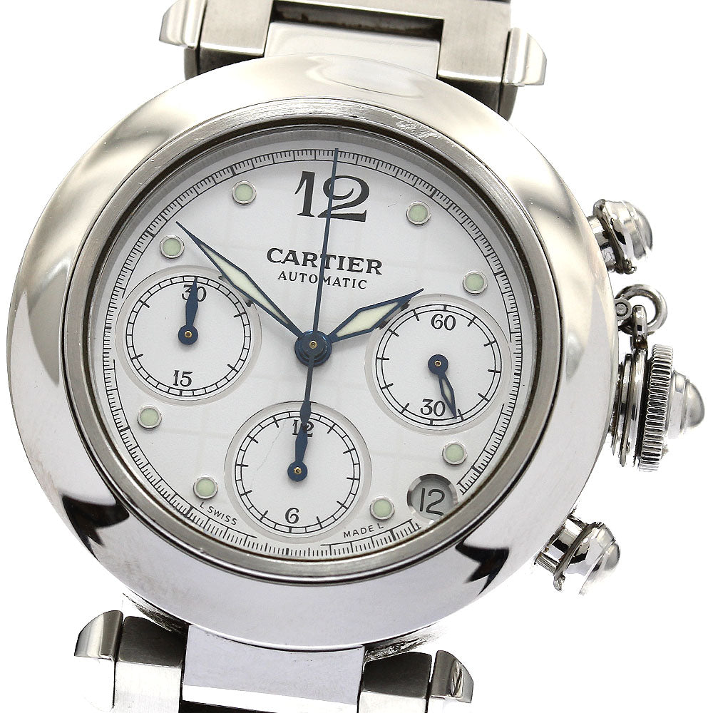 CARTIER Pasha C W31039M7 Chronograph white Dial Automatic Boy's Watch_872431