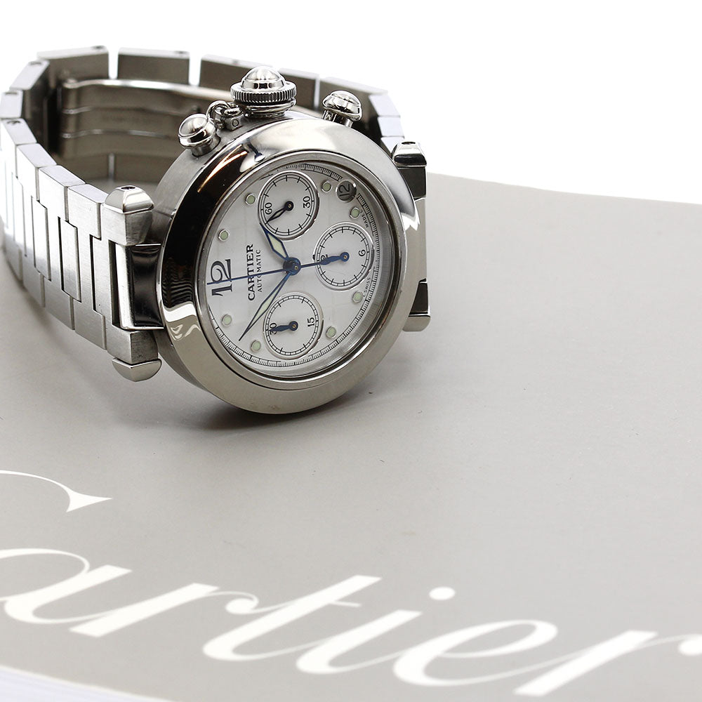 CARTIER Pasha C W31039M7 Chronograph white Dial Automatic Boy's Watch_872431