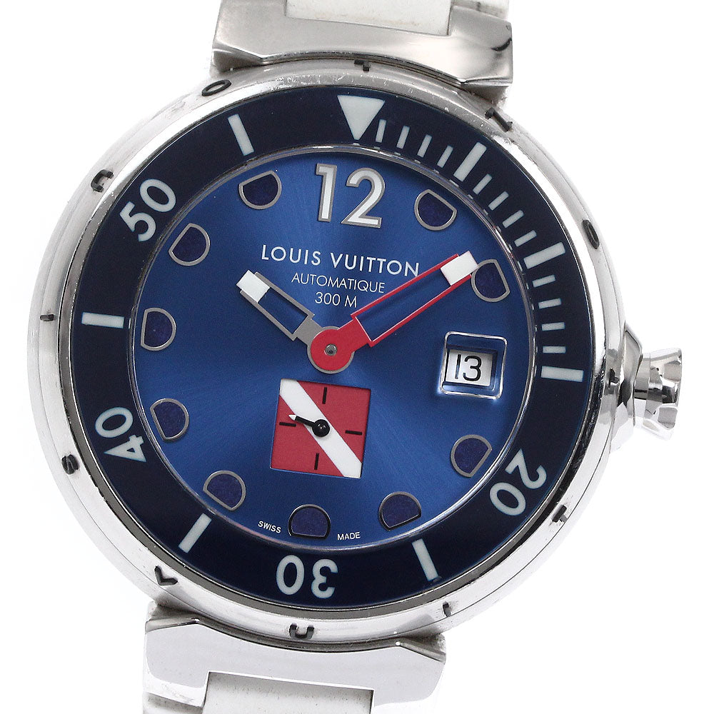 LOUIS VUITTON Tambour Diving Q103F Date Blue Dial Automatic Men's Watch_872437