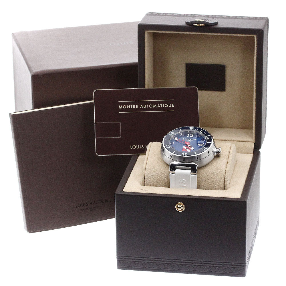 LOUIS VUITTON Tambour Diving Q103F Date Blue Dial Automatic Men's Watch_872437