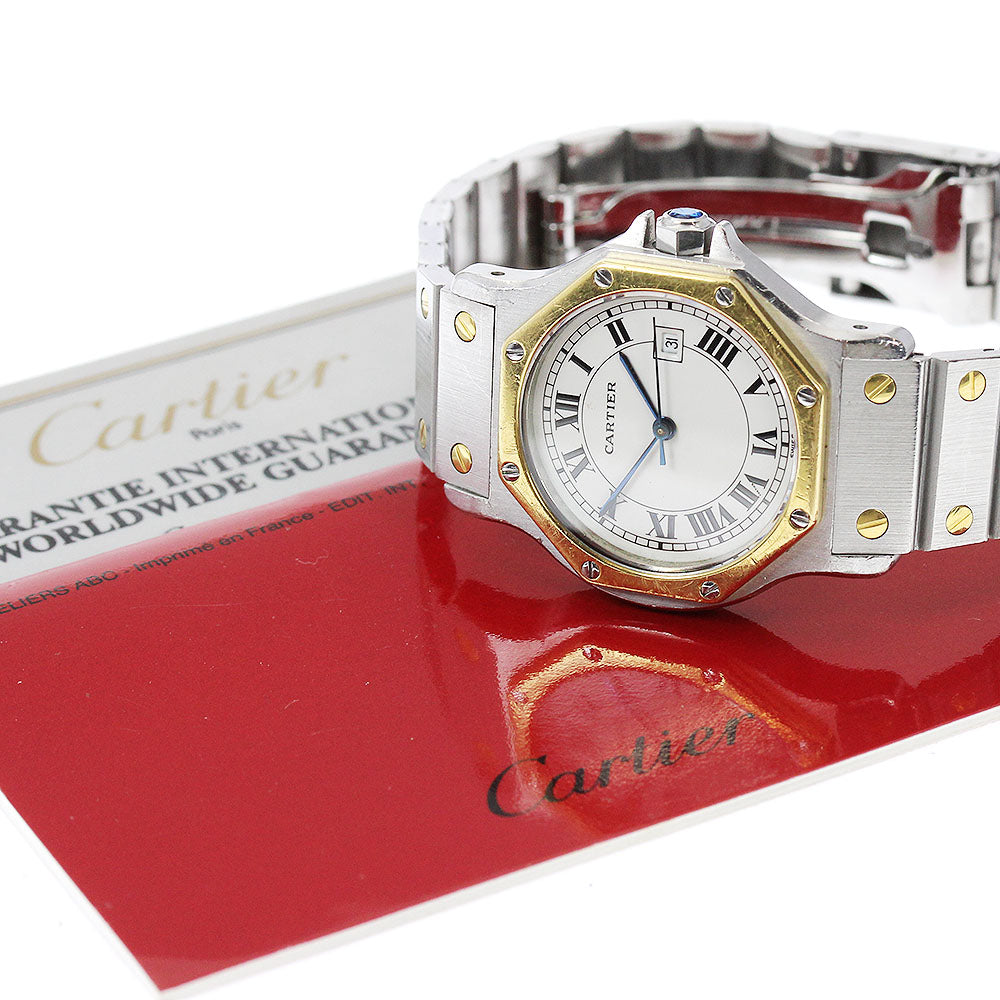 CARTIER Santos Octagon LM YG2 tone white Dial Automatic Men's Watch_872440