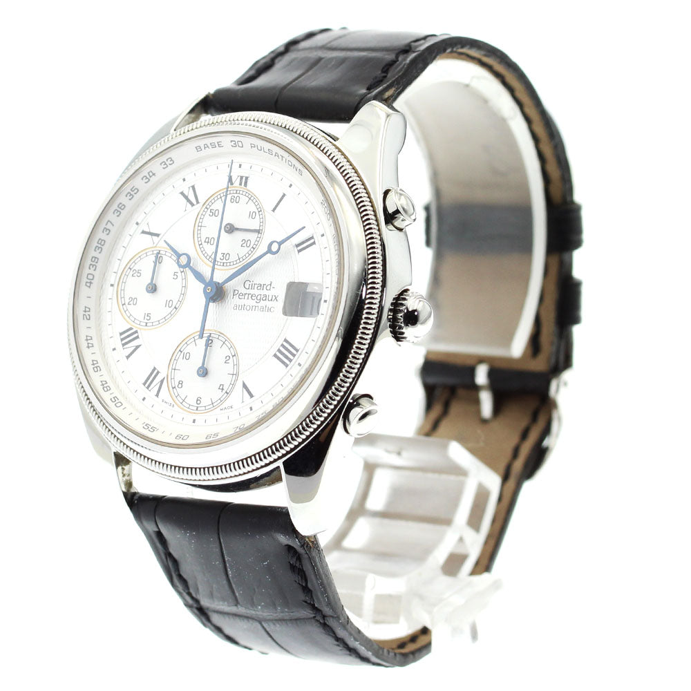GIRARD PERREGAUX Gold Plated4900 4910 Chronograph Silver Dial Automatic Men's Watch_872452