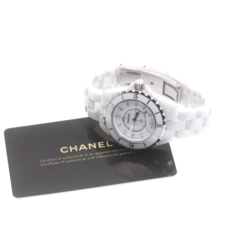 CHANEL J12 H1628 White ceramic 12P diamond white Dial Quartz Ladies Watch_872473