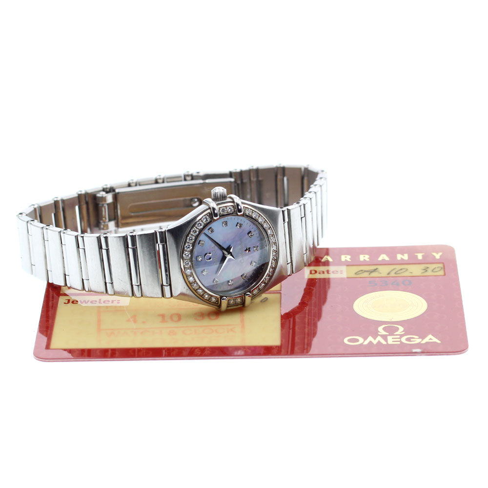 OMEGA Constellation 1466.86 Diamond Bezel 12P Diamond Blue shell Dial Quartz Ladies Watch_872484