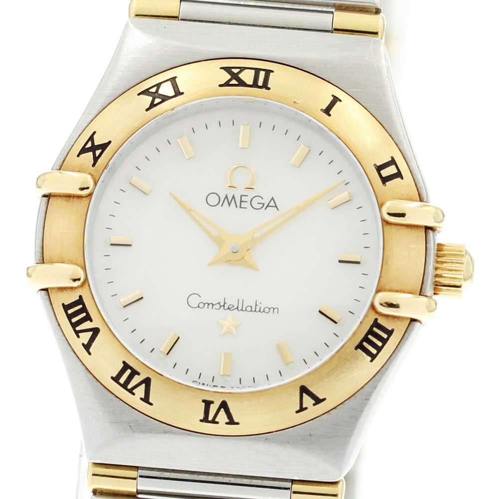 OMEGA Constellation 1362.70 YG2 tone harf bar White shell Dial Quartz Ladies Watch_872500