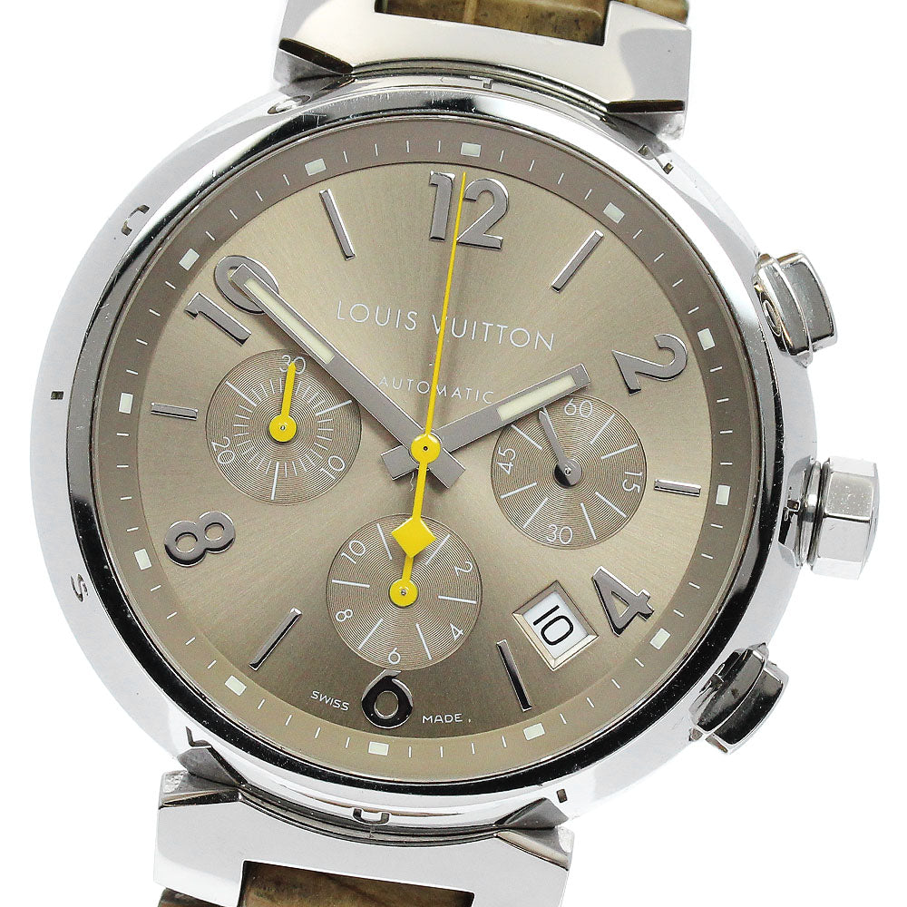 LOUIS VUITTON Tambour Q1122 Chronograph light brown Dial Automatic Men's Watch_872508