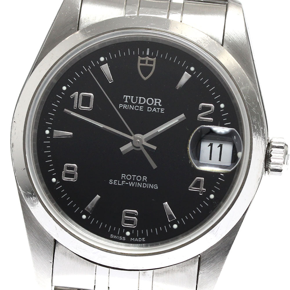 TUDOR Prince Date 74000N Date Cal.2824-2 Black Dial Automatic Boy's Watch_872541