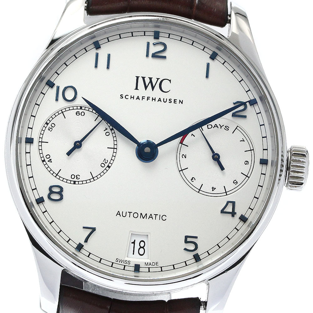 IWC SCHAFFHAUSEN Portugese IW500705 7 Days Silver Dial Automatic Men's Watch_872566