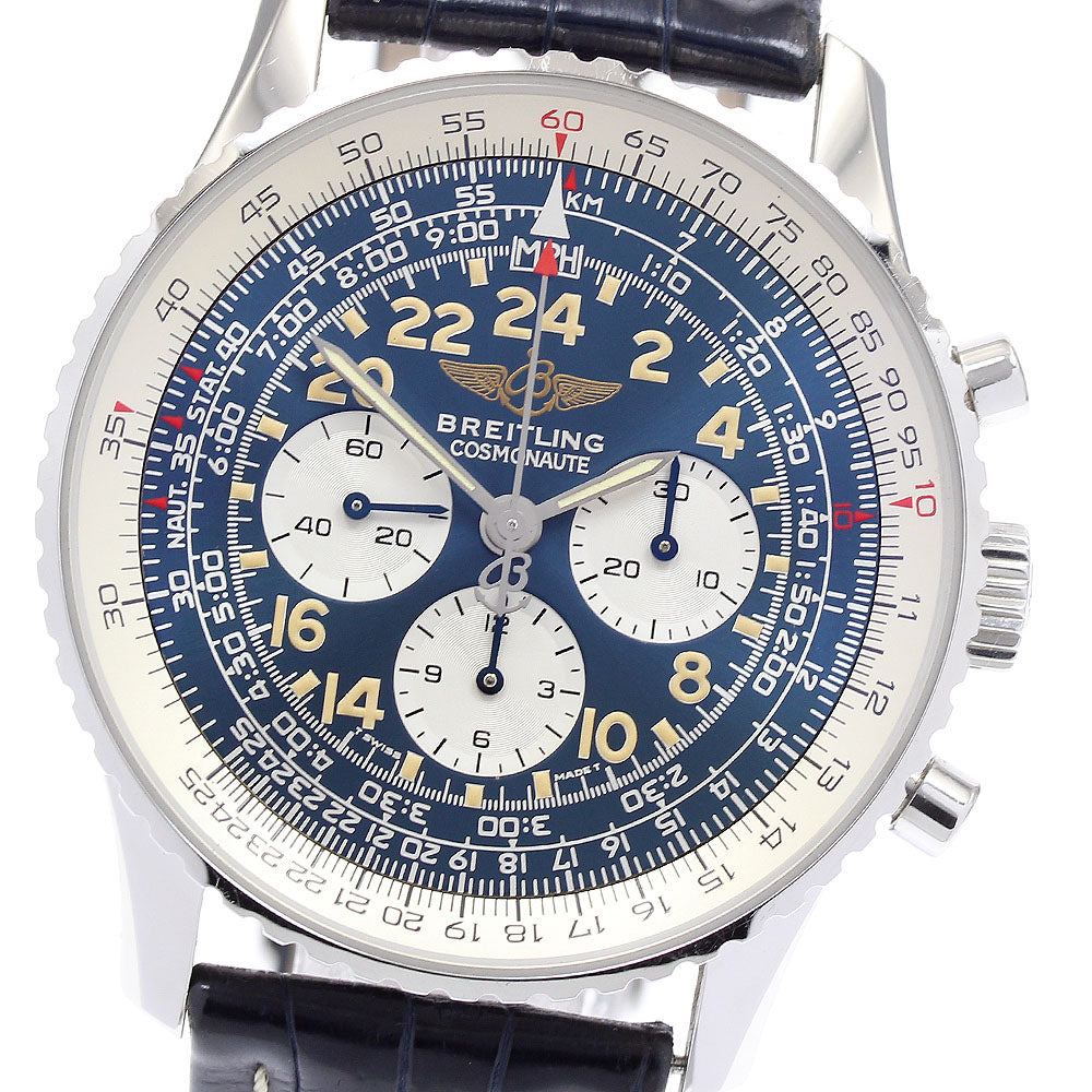 BREITLING Navitimer Cosmonaute A12022 Chronograph Navy Dial Hand Winding Men's Watch_872577